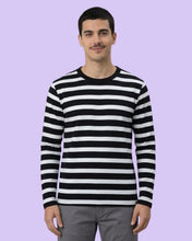 Cargar imagen en el visor de la galería, Buzo de rayas Blancas y Negras para Hombre - Rayas anchas - Frente