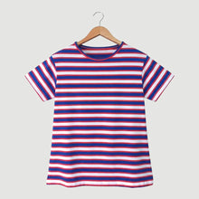 Cargar imagen en el visor de la galería, Camiseta_de_Rayas_Azules_Blancas_Rojas
