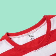 Cargar imagen en el visor de la galería, Crop Top de Rayas Rojas y Blancas (Anchas) - Cuello