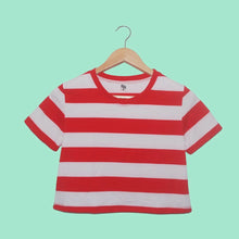 Cargar imagen en el visor de la galería, Crop Top de Rayas Rojas y Blancas (Anchas)