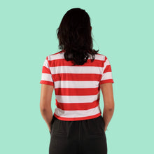Cargar imagen en el visor de la galería, Crop Top de Rayas Rojas y Blancas (Anchas) (Espalda)