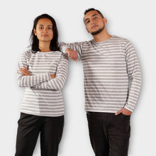 Cargar imagen en el visor de la galería, Buzo de Rayas Grises y Blancas para Mujer y Hombre