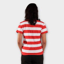 Cargar imagen en el visor de la galería, Camiseta de rayas rojas y blancas (anchas) para mujer (espalda)