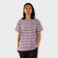 Cargar imagen en el visor de la galería, Camiseta de Rayas Moradas y Blancas para Mujer