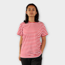 Cargar imagen en el visor de la galería, Camiseta de Rayas Rojas y Blancas para mujer