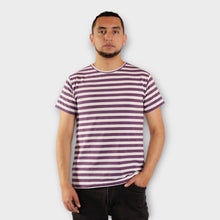 Cargar imagen en el visor de la galería, Camiseta de Rayas Moradas y Blancas para Hombre