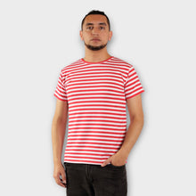 Cargar imagen en el visor de la galería, Camiseta de Rayas Rojas y Blancas para hombre