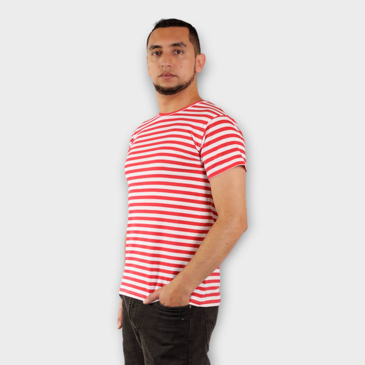 Camiseta rayas rojas y blancas