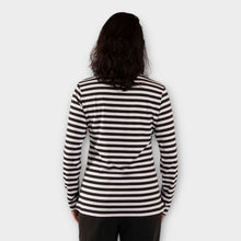 Cargar imagen en el visor de la galería, Buzo de Rayas Rayas Negras y Blancas para Mujer de espalda