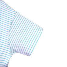 Cargar imagen en el visor de la galería, Camiseta a Rayas Azul Claro con Blanco (Manga)