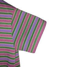Cargar imagen en el visor de la galería, Camiseta de Rayas Rosadas, Moradas y Verdes (Manga)