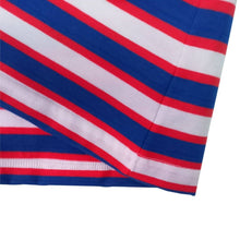 Cargar imagen en el visor de la galería, Camiseta de Rayas Azules con Blanco y Rojo (dobladillo)