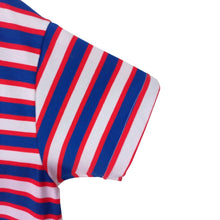 Cargar imagen en el visor de la galería, Camiseta de Rayas Azules con Blanco y Rojo (Manga)