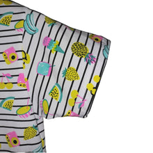 Cargar imagen en el visor de la galería, Camiseta de Rayas Negras y Blancas Estampada (Manga)