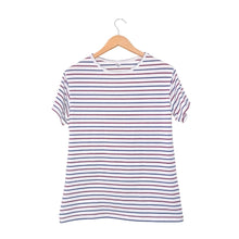 Cargar imagen en el visor de la galería, Camiseta de Rayas Azules con Vinotinto y Blanco
