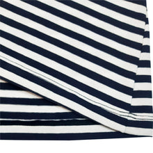 Cargar imagen en el visor de la galería, Buzo de Rayas Azules con Blanco para Mujer (Dobladillo)