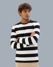 Cargar imagen en el visor de la galería, Buzo de rayas negras y blancas para hombre
