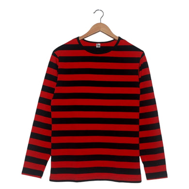 Buzo de Rayas Negras y Rojas para Hombre (Frente)