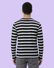 Cargar imagen en el visor de la galería, Buzo de rayas Blancas y Negras para Hombre - Rayas anchas - Espalda
