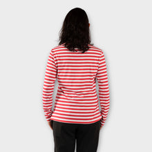 Cargar imagen en el visor de la galería, Buzo de rayas Rojas y Blancas para Mujer de espalda
