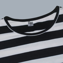 Cargar imagen en el visor de la galería, Buzo de rayas negras y blancas para mujer - 2.5 cm - cuello
