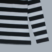 Cargar imagen en el visor de la galería, Buzo de rayas negras y blancas para mujer - 2.5 cm - manga
