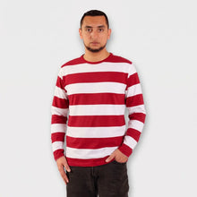 Cargar imagen en el visor de la galería, Buzo de rayas rojas y blanca (raya ancha) - modelo
