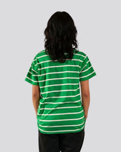 Cargar imagen en el visor de la galería, Camiseta_Verde_con_Rayas_Blancas_Mujer_Espalda
