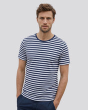 Cargar imagen en el visor de la galería, Camiseta de Rayas Azules y Blancas Hombre
