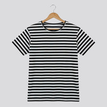 Cargar imagen en el visor de la galería, Camiseta_de_Rayas_Negras_y_Blancas_Medianas

