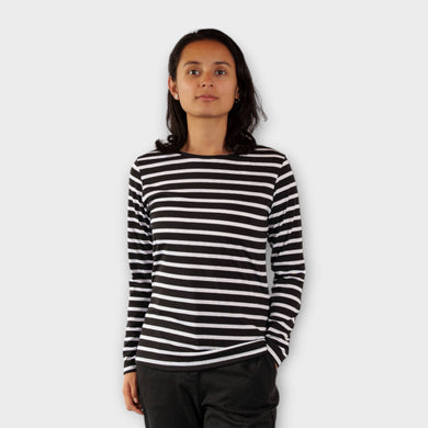 Buzo Negro de Rayas Blancas para Mujer