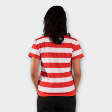 Cargar imagen en el visor de la galería, Camiseta de rayas rojas y blancas (anchas) para mujer (espalda)
