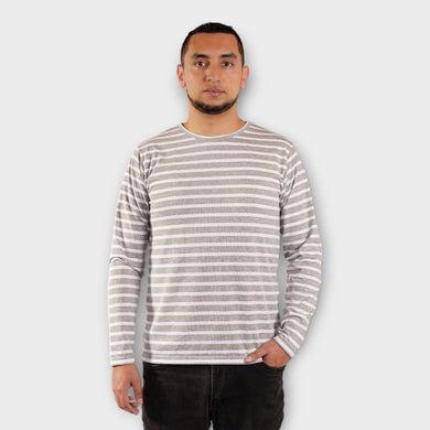 Buzo de Rayas Grises y Blancas para Hombre