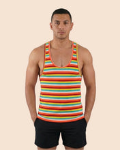 Cargar imagen en el visor de la galería, Esqueleto Gym de Rayas Blancas, Rojas, Amarillas y Azules para Hombre
