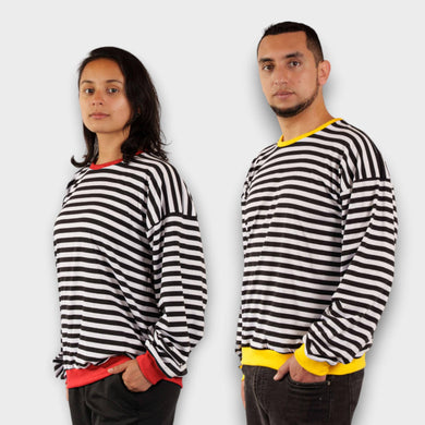 Buzo Oversize de Rayas Negras y Blancas Unisex
