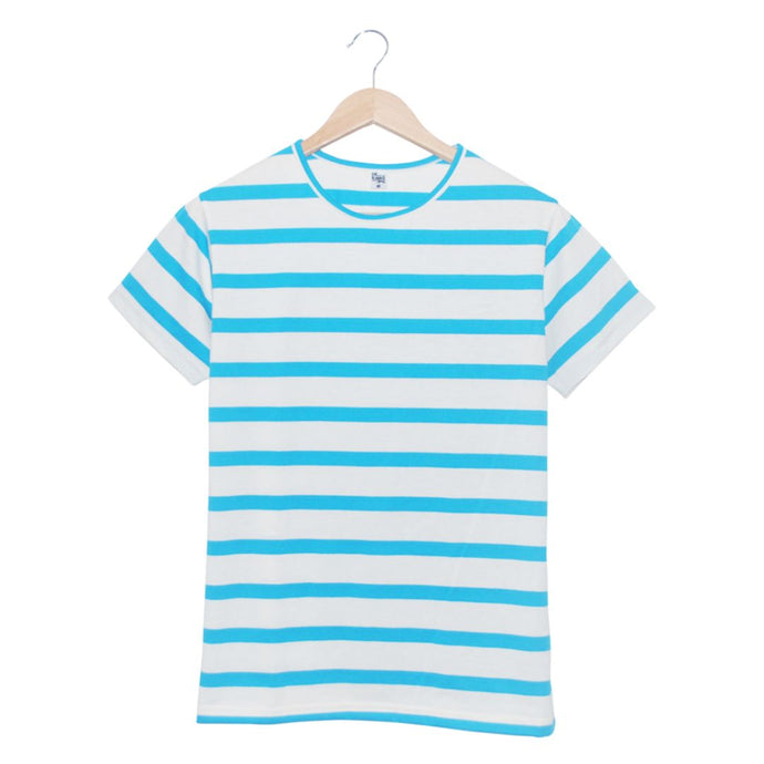 Camiseta de Rayas Azules Aguamarina y Blancas
