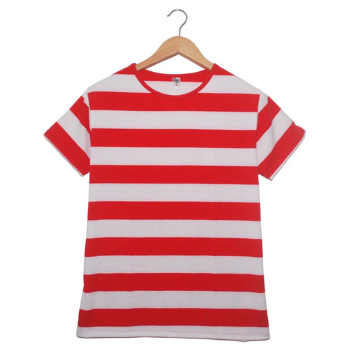Camiseta de rayas rojas y blancas (anchas)