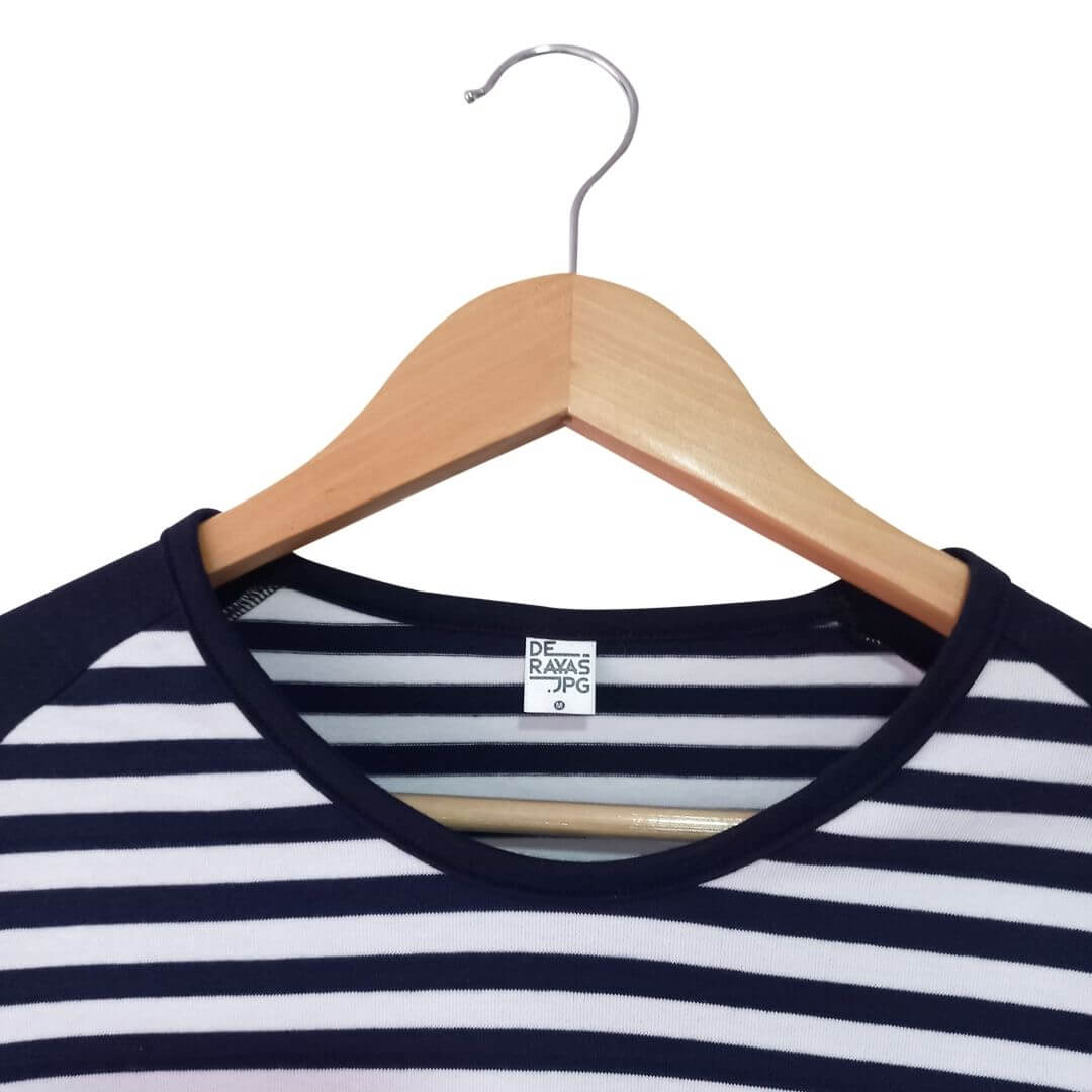 Buzo de Rayas Blancas con Azul Oscuro para Mujer