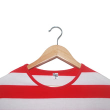 Cargar imagen en el visor de la galería,  Camiseta de rayas rojas y blancas (anchas) (cuello)
