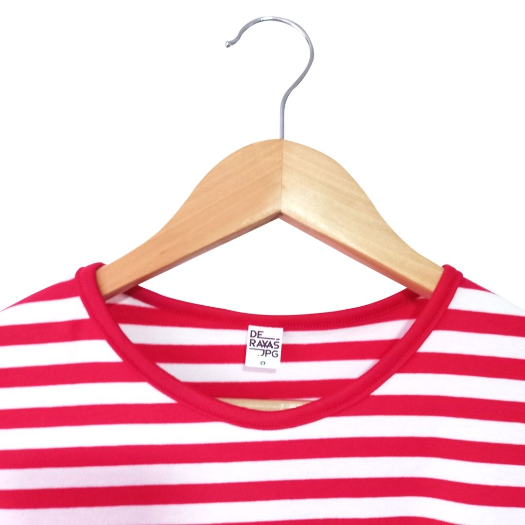 Camiseta de Rayas Rojas y Blancas para Mujer y Hombre – Derayas.jpg
