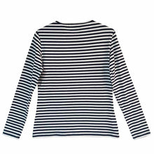 Cargar imagen en el visor de la galería, Buzo de Rayas Azules con Blanco para Mujer (Espalda)
