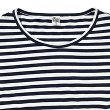 Cargar imagen en el visor de la galería, Buzo de Rayas Azules con Blanco para Mujer (cuello)
