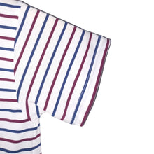 Cargar imagen en el visor de la galería, Camiseta de Rayas Azules con Vinotinto y Blanco (Manga)
